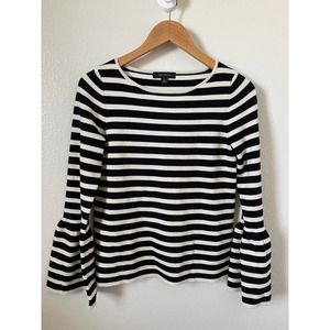 Ann Taylor Sweater Top Knit Bell Sleeve Stripe